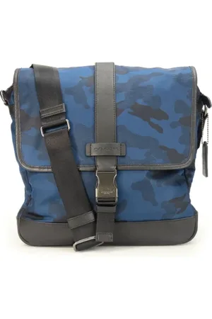 Coach Pre-owned, Heren, Blauw, ONE Size, Leer, Pre-owned Canvas shoulder-bags