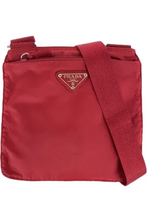 Prada Pre-owned, Dames, Rood, ONE Size, Nylon, Pre-owned Canvas crossbody-bags