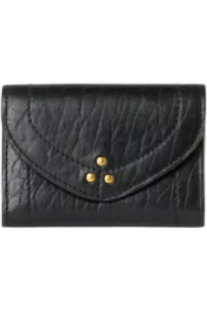 JÉRÔME DREYFUSS Accessoires, Dames, Zwart, ONE Size, Cognac Leren Portemonnee