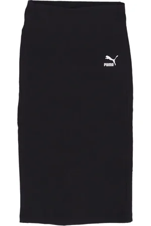 PUMA Rokken, Dames, Zwart, S, Katoen, Zwarte lange rok met hoge taille
