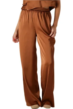 Gestuz Broeken, Dames, Bruin, S, Wijde Bruine Broek voor Vrouwen