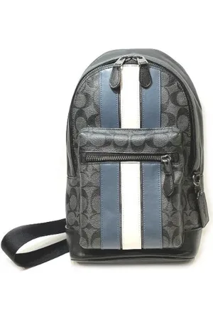 Coach Pre-owned, Heren, Grijs, ONE Size, Leer, Pre-owned Canvas crossbody-bags