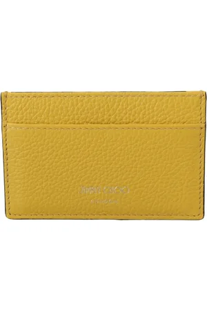 Jimmy Choo Accessoires, Dames, Geel, ONE Size, Leer, Zonnegele leren kaarthouder