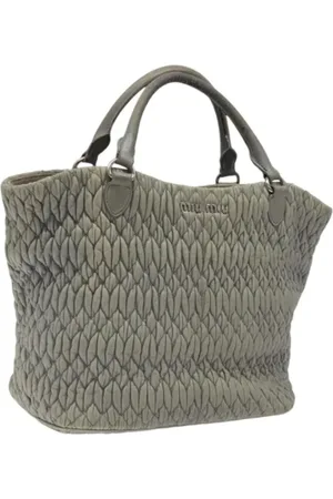 Miu Miu Pre-owned, Dames, Grijs, ONE Size, Tweedehands leren handtassen