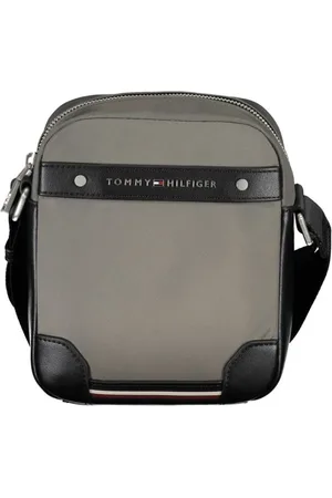 Tommy Hilfiger Tassen, Heren, Grijs, ONE Size, Polyester, Groene Heren Schoudertas Modieuze Stijl