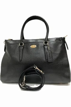 Coach Pre-owned, Dames, Zwart, ONE Size, Leer, Tweedehands leren handtassen