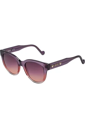 Liu Jo Accessoires, Dames, Paars, ONE Size, Ronde acetaat zonnebril met hoogwaardige lenzen