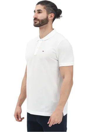 Tommy Hilfiger Tops, Heren, Wit, XL, Katoen, Witte Polo Shirt Klassiek Logo