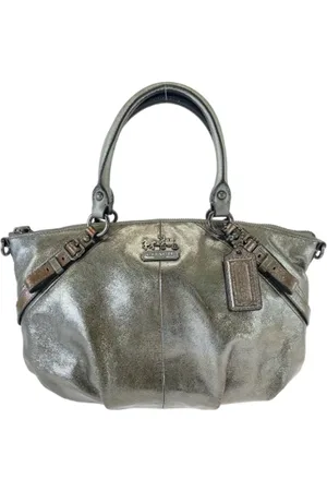 Coach Pre-owned, Dames, Grijs, ONE Size, Leer, Tweedehands leren handtassen