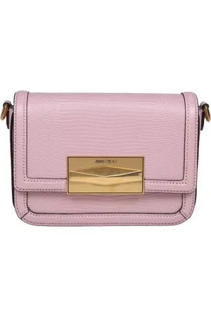 Jimmy Choo Tassen, Dames, Roze, ONE Size, Leer, Roze Leren Crossbodytas met Slangenprint