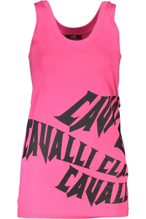 Roberto Cavalli Tops, Dames, Roze, M, Katoen, Rosa Katoenen Dames Top