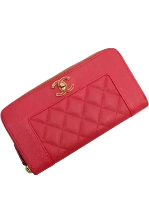 CHANEL Pre-owned, Dames, Roze, ONE Size, Leer, Tweedehands leren portemonnees