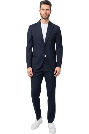 MULISH Pakken, Heren, Blauw, 3Xl, Blauwe Slim Fit Jurk