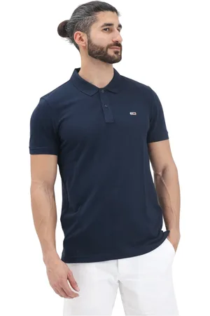 Tommy Hilfiger Tops, Heren, Blauw, 2Xl, Katoen, Blauw Polo Shirt Klassiek Logo