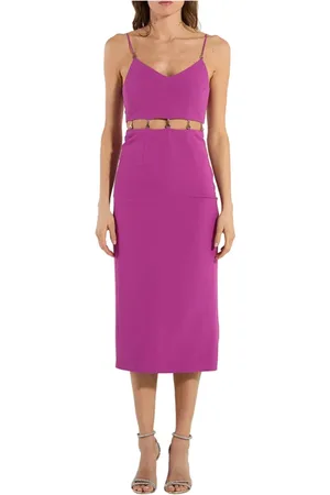 Patrizia Pepe Kleedjes, Dames, Paars, XS, Sensuele lingerie cut-out jurk