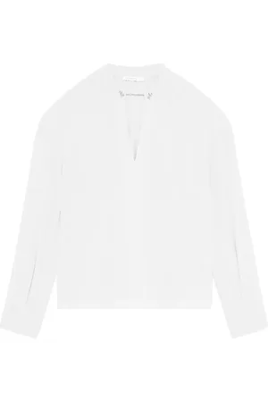 Patrizia Pepe Blouses & Shirts, Dames, Wit, S, Witte Georgette Blouse met Fly Manchet