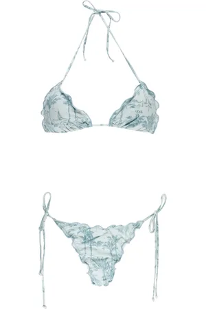 MC2 SAINT BARTH Badkleding, Dames, Blauw, M, Lichtblauwe Bikini Driehoek Top Ruches