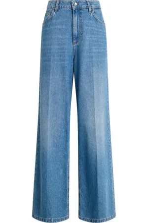 Liu Jo Jeans, Dames, Blauw, W30, Denim, Wijde Flare Crochet Denim Jeans