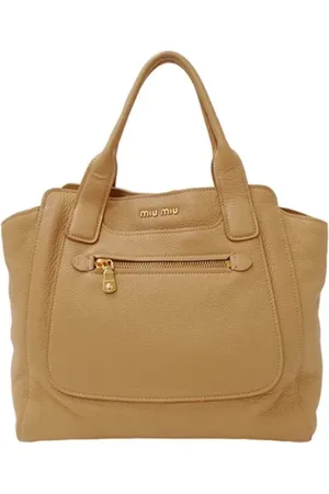 Miu Miu Pre-owned, Dames, Bruin, ONE Size, Tweedehands leren handtassen