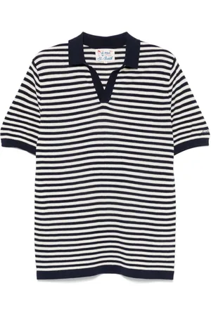 MC2 SAINT BARTH Tops, Heren, Veelkleurig, S, Katoen, Blauw & Wit Poloshirt