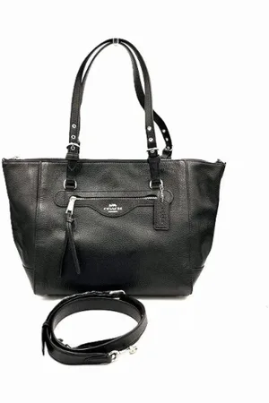 Coach Pre-owned, Dames, Zwart, ONE Size, Leer, Tweedehands leren handtassen