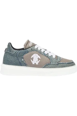 Roberto Cavalli Schoenen, Heren, Grijs, 46 EU, Denim, Mesh Denim Sneakers