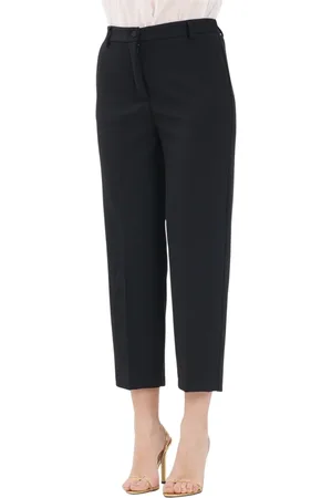 VICOLO Broeken, Dames, Zwart, M, Zwarte elegante broek met hoge taille en recht model