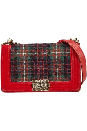 CHANEL Pre-owned, Dames, Rood, ONE Size, Wol, Pre-owned Canvas crossbody-bags