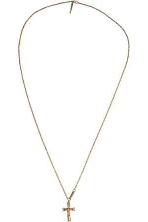 Dolce & Gabbana Accessoires, Heren, Geel, ONE Size, Religieus Kruis Hanger Ketting