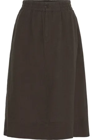 Part Two Rokken, Dames, Bruin, 2Xl, Linnen, A-lijn Rok in Licht Linnen Bracken