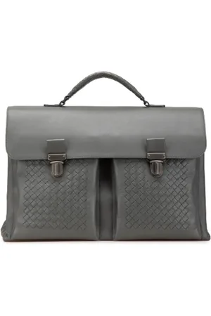 Bottega Veneta Pre-owned, Dames, Grijs, ONE Size, Leer, Tweedehands leren handtassen