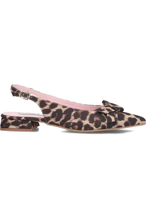 NOTRE-V Schoenen, Dames, Bruin, 41 EU, Leer, Luipaardprint Slingback Schoenen