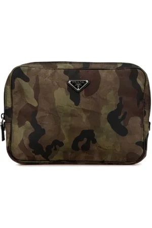 Prada Pre-owned, Dames, Groen, ONE Size, Leer, Pre-owned Canvas clutches