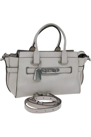 Coach Pre-owned, Dames, Wit, ONE Size, Leer, Tweedehands leren handtassen