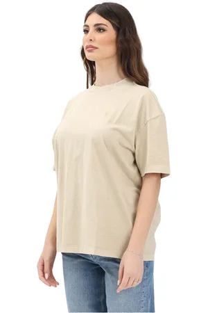 Calvin Klein Tops, Dames, , S, Katoen, T-shirt met Oversized CK Logo