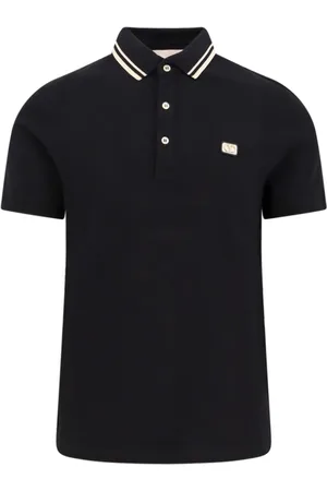 VALENTINO Tops, Heren, Zwart, M, Katoen, Katoenen poloshirt met VLogo-patch