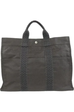 Hermès Pre-owned, Dames, Grijs, ONE Size, Tweedehands Canvas handtassen