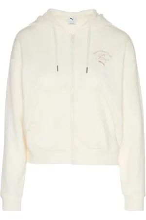 PUMA Sweatshirts & Hoodies, Dames, , L, Grafische Rits Sweater Wit