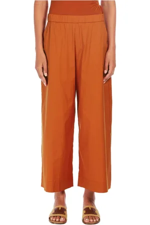 Max Mara Broeken, Dames, Oranje, M, Katoen, Oranje Rechte Pijp Broek