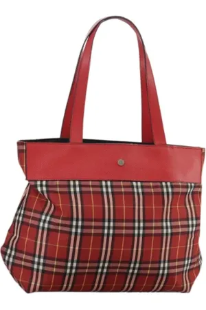 Burberry Pre-owned, Dames, Rood, ONE Size, Pre-owned Canvas totes