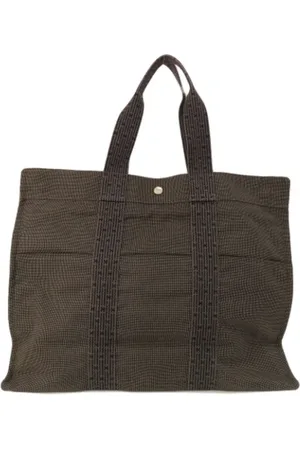 Hermès Pre-owned, Dames, Grijs, ONE Size, Tweedehands Canvas handtassen