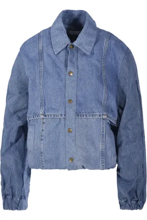 E.L.V. Denim Jassen, Dames, Blauw, S, Katoen, Lichtblauwe Bomberjack