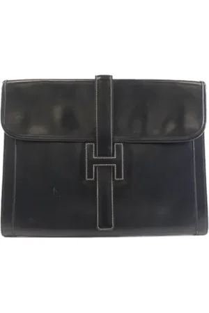 Hermès Pre-owned, Dames, Zwart, ONE Size, Leer, Pre-owned Leather clutches