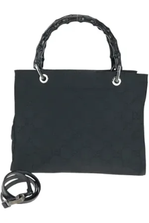 Gucci Pre-owned, Dames, Zwart, ONE Size, Tweedehands Canvas handtassen