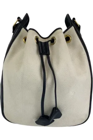Saint Laurent Pre-owned, Dames, Wit, ONE Size, Leer, Pre-owned Canvas shoulder-bags