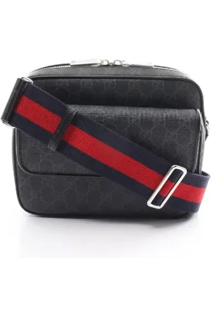 Gucci Pre-owned, Heren, Zwart, ONE Size, Leer, Pre-owned Canvas crossbody-bags