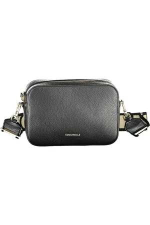 Coccinelle Tassen, Dames, Zwart, ONE Size, Zwarte leren handtas met verstelbare band