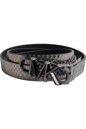 Michael Kors Accessoires, Dames, Zwart, L, Leer, Omkeerbare Slangenhuid Riem