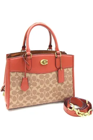 Coach Pre-owned, Dames, Bruin, ONE Size, Leer, Tweedehands leren handtassen