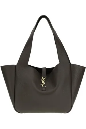 Saint Laurent Tassen, Dames, Bruin, ONE Size, Leer, Iconische YSL Logo Leren Schoudertas
